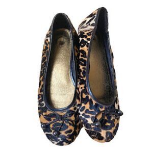 Cole Haan Air Tali Ballerina Flat Leopard Print Calf Hair Women's Size 5